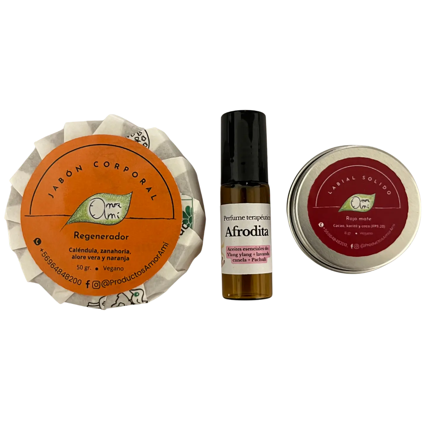 Amor amí Pack Aroma | Perfume Afrodita + labial rojo mate + jabón regenerador 1