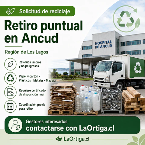 Solicitud de retiro puntual de residuos reciclables en Ancud