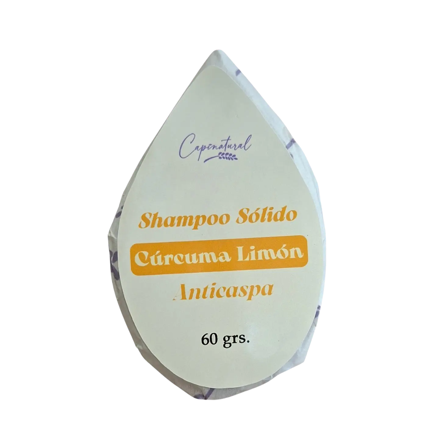 Champú sólido cúrcuma limón Capinatural para caspa y cuero cabelludo sensible 2