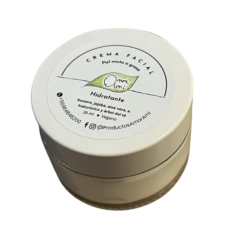 Crema Facial Natural para Piel Mixta a Grasa | Hidratante Vegana de Rápida Absorción 1