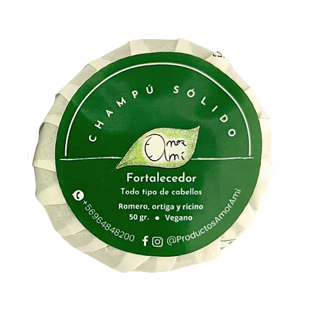 Champú Fortalecedor Natural con Ortiga y Romero | Champú Sólido para Cabello Débil