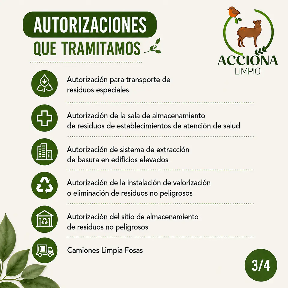 Tramitación de autorizaciones y resoluciones sanitarias para manejo de residuos 3