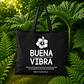 Bolsa reutilizable negra de crea 58 x 40 cm con asas y fuelle 10 cm – Buena Vibra Bags - Miniatura 2
