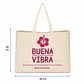Bolsa reutilizable de crea 58 x 40 cm con asas y fuelle 10 cm – Buena Vibra Bags - Miniatura 1
