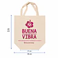 Bolsa reutilizable de crea 39 x 40 cm con asas y fuelle 18 cm – Buena Vibra Bags - Miniatura 1