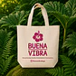 Bolsa reutilizable de crea 39 x 40 cm con asas y fuelle 18 cm – Buena Vibra Bags - Miniatura 2