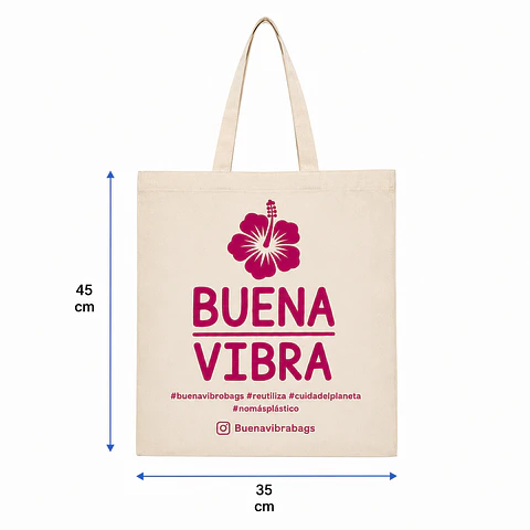 Bolsa reutilizable con asas 45 x 35 cm – Buena Vibra Bags