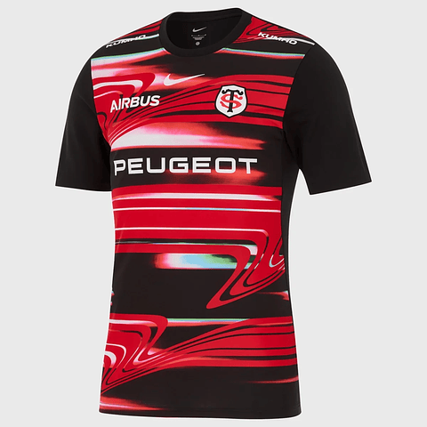 CAMISETA PRE MATCH STADE TOULOUSAIN  NEGRO ROJA