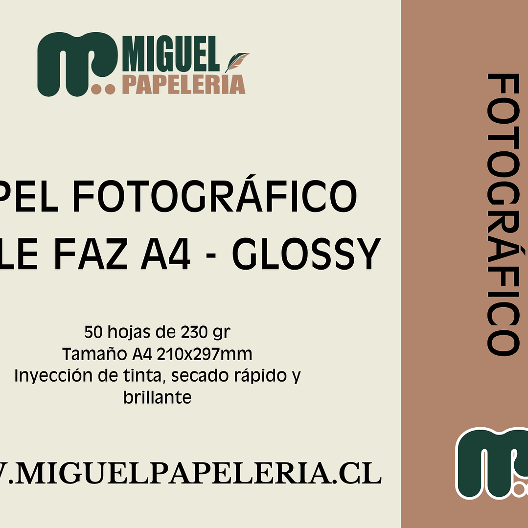 Papel fotográfico GLOSSY doble faz A4 - 230gr 1
