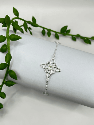 Pulsera nudo de brujas triqueta piedra luna