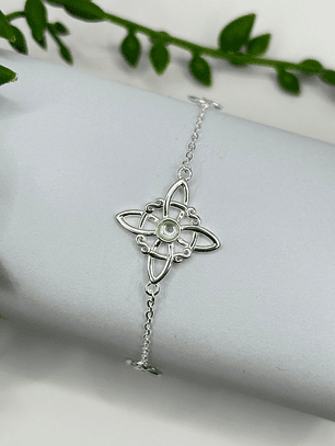 Pulsera nudo de brujas triqueta piedra luna