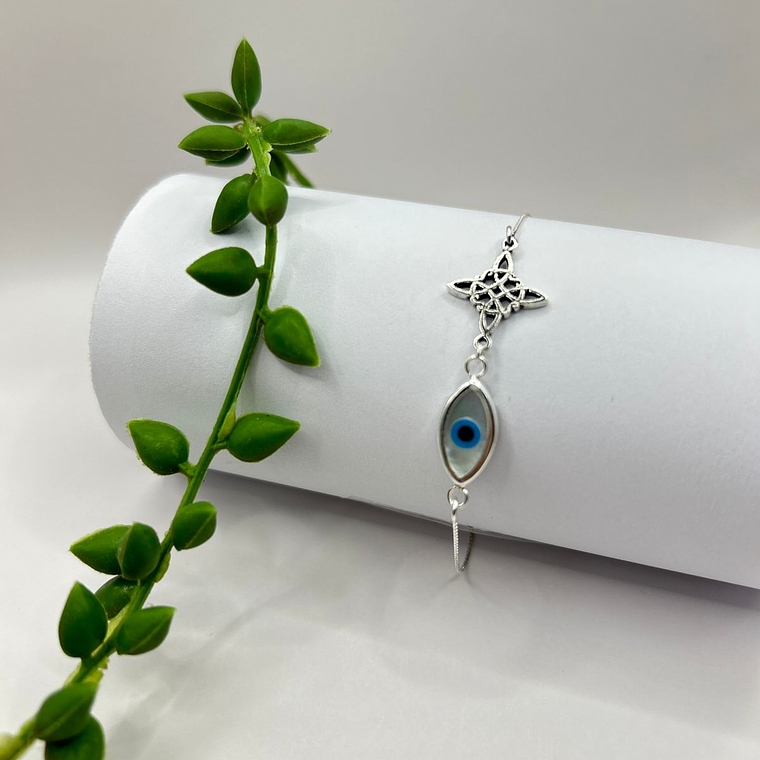 Pulsera nudo de bruja ojo turco 1