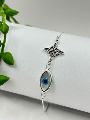 Pulsera nudo de bruja ojo turco