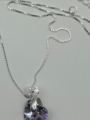 Collar Corazon hecho con cristal Swarovski® Tornasol