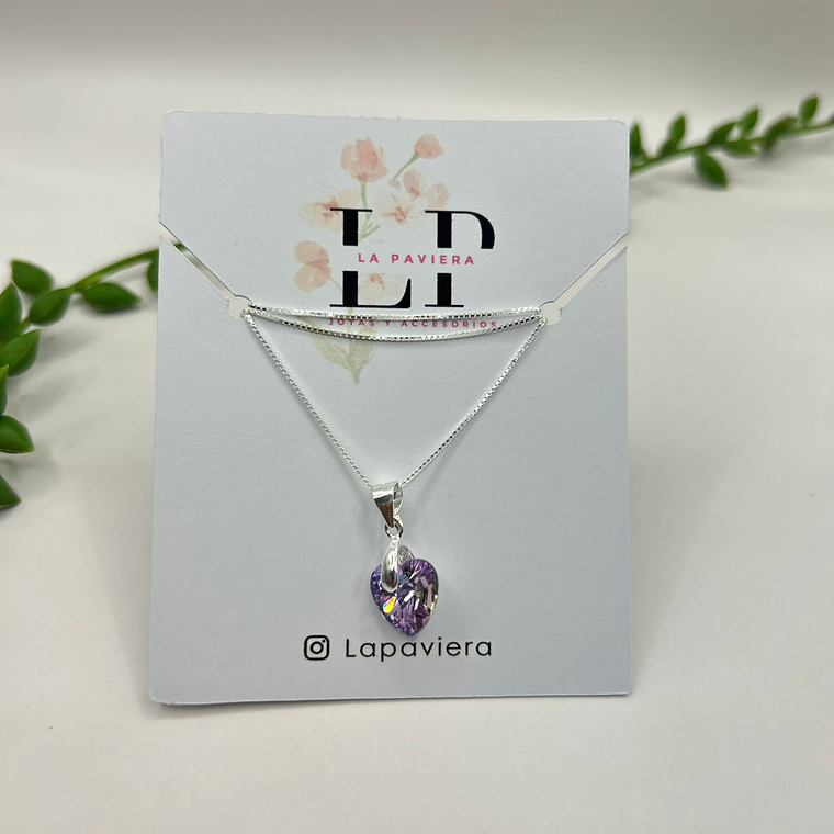 Collar Corazon hecho con cristal Swarovski® Tornasol 4