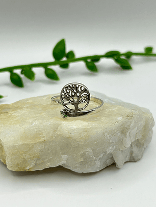 Anillo ajustable árbol de la vida corazón