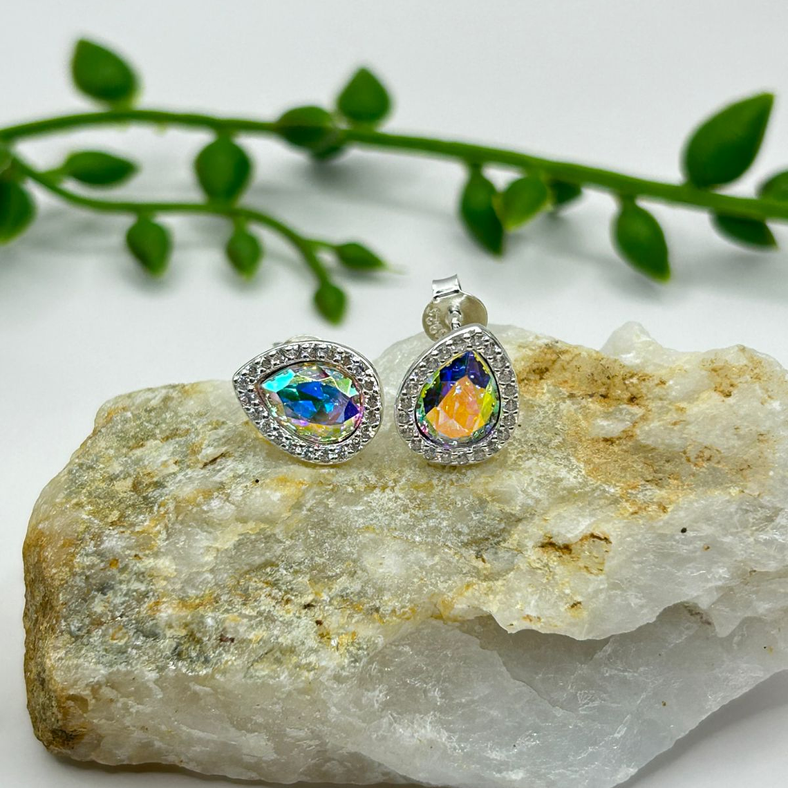 Conjunto Gota circones Cristal hecho con swarovski® tornasol 2