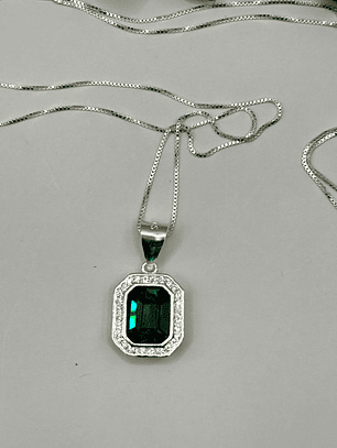 Conjunto rectangular Cristal hecho con Swarovski® Verde