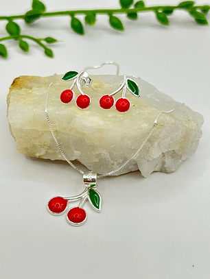 Conjunto Cereza esmaltada