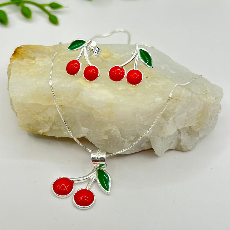 Conjunto Cereza esmaltada 1