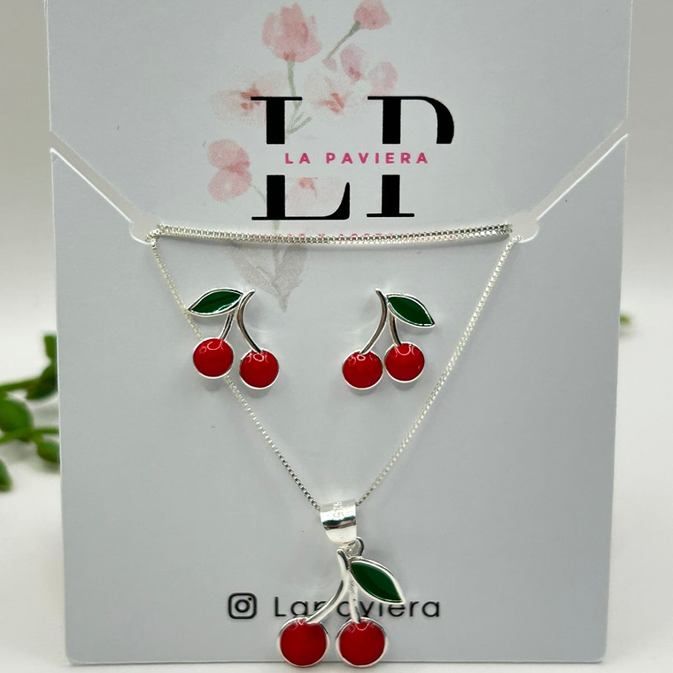Conjunto Cereza esmaltada 5