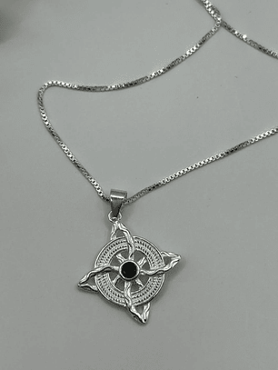 Collar nudo de brujas circón ónix