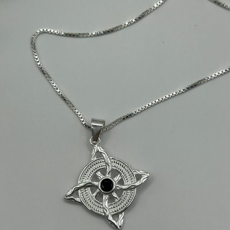 Collar nudo de brujas circón ónix 2