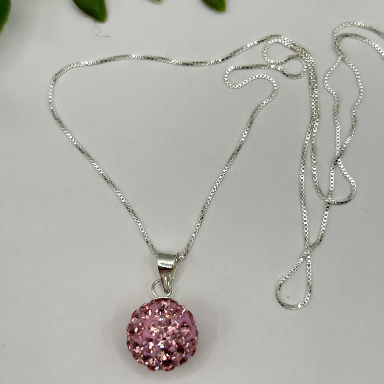 Conjunto Esferas cristales rosados  5