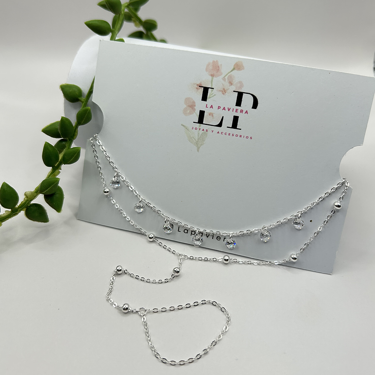 Tobillera árabe anillo esferas cristales hecho con Swarovski ® 5