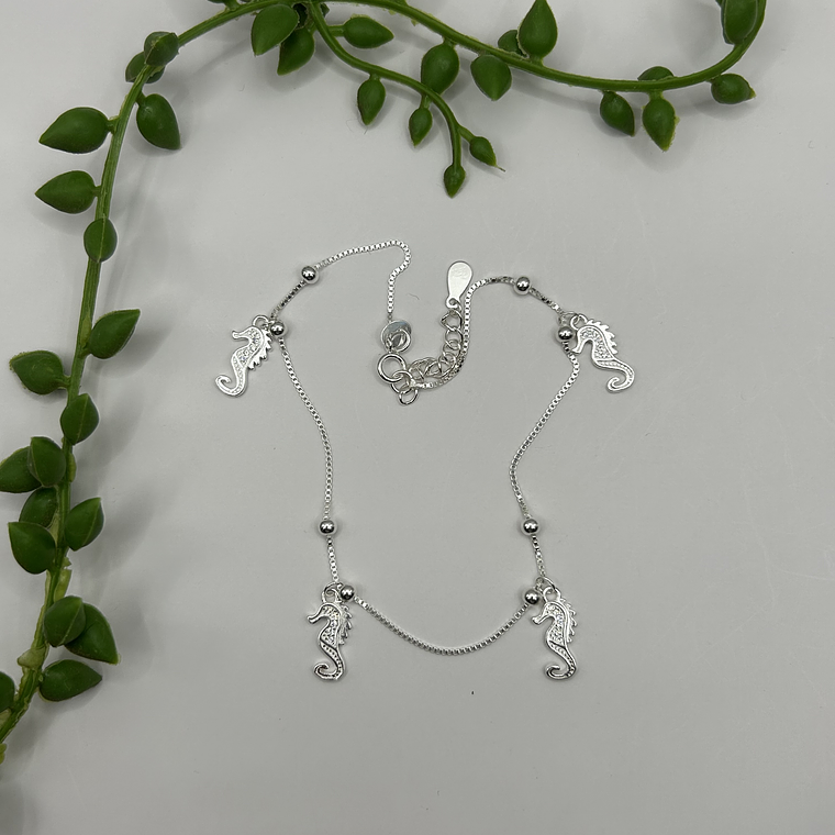 Tobillera esferas caballito de mar circones 3