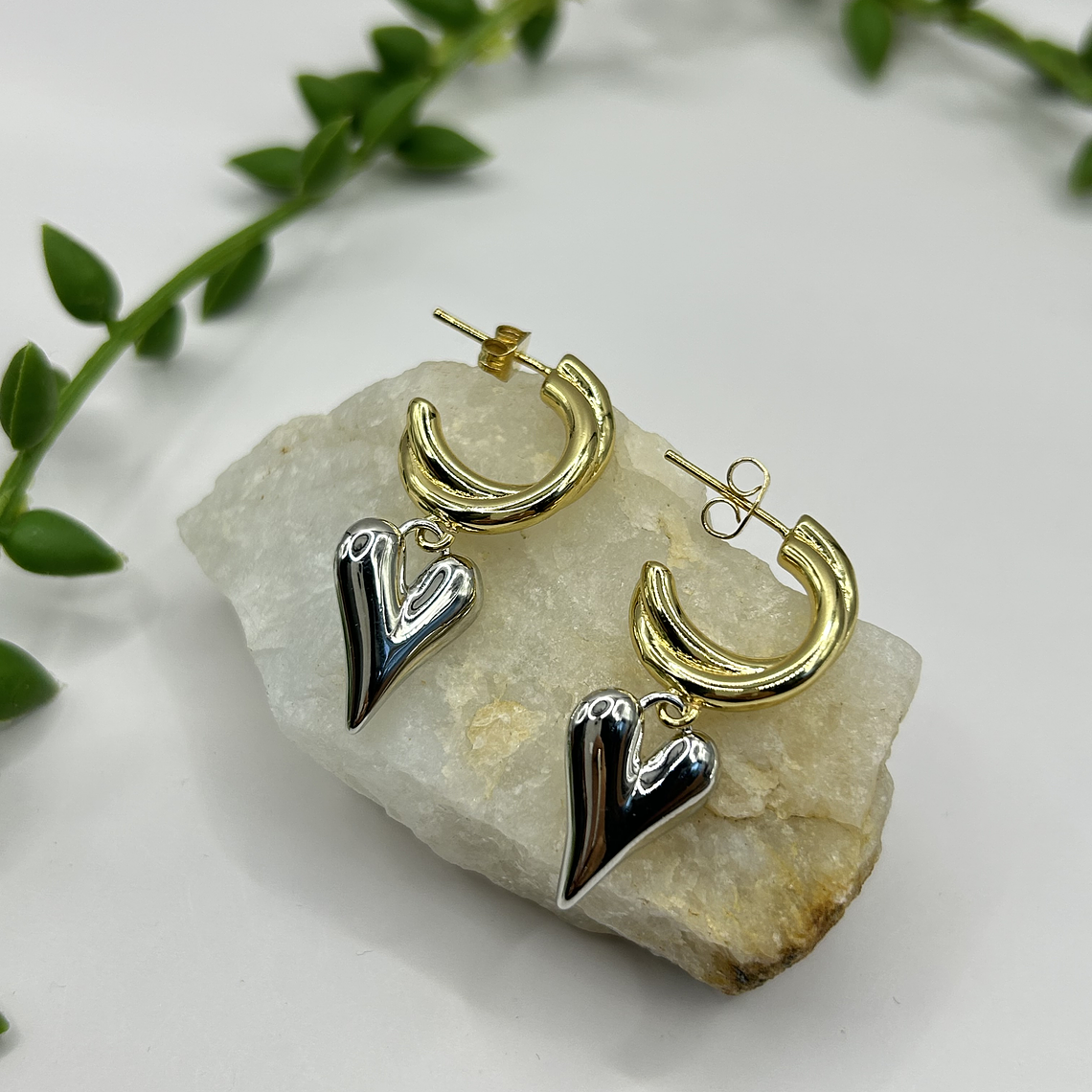 Argolla corazón bicolor 1