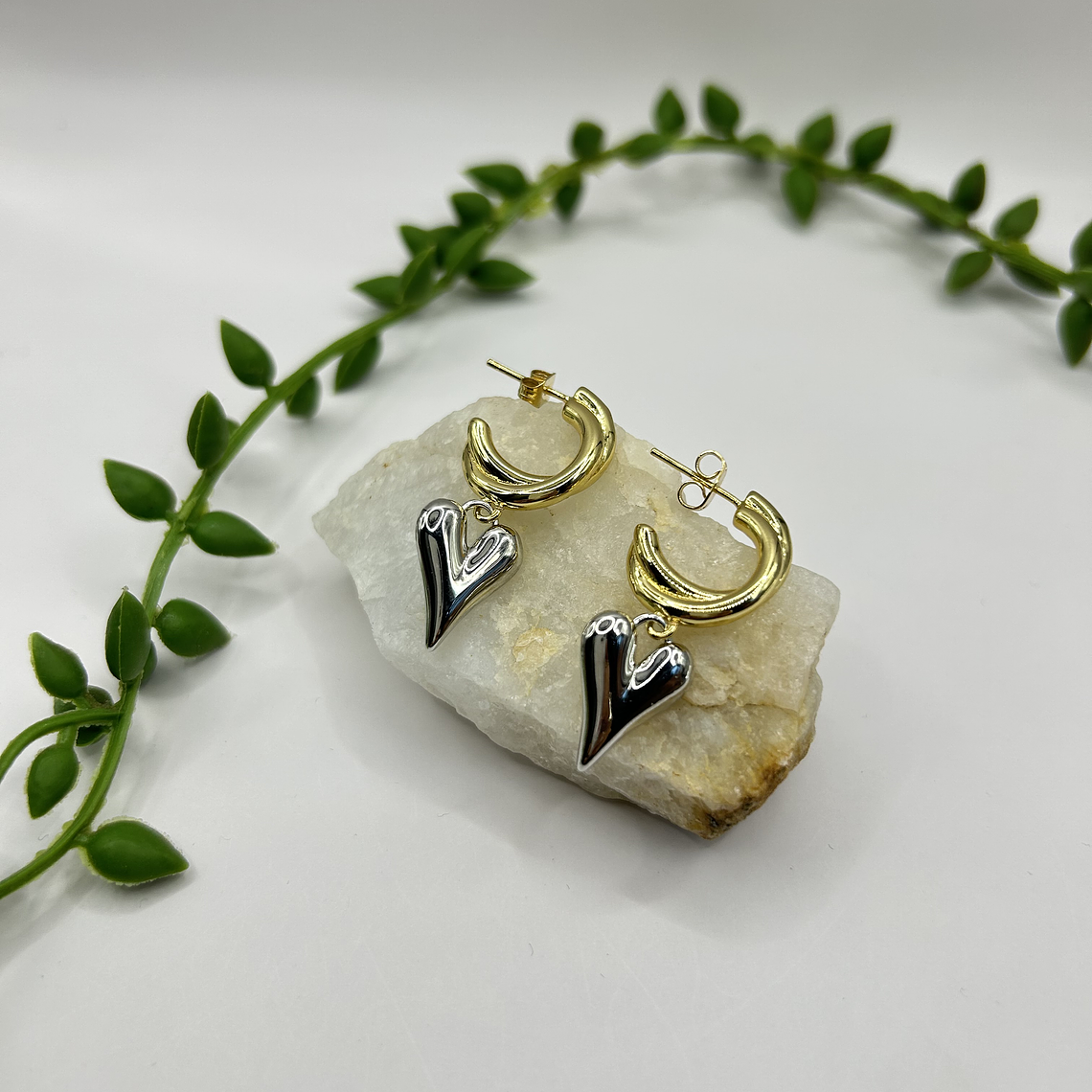 Argolla corazón bicolor 2