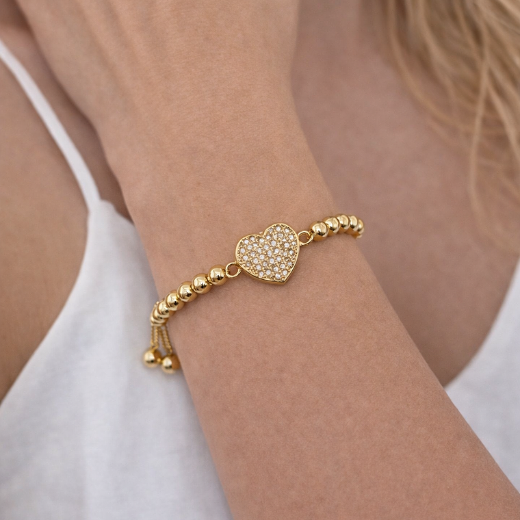 Pulsera corazón brillante  1