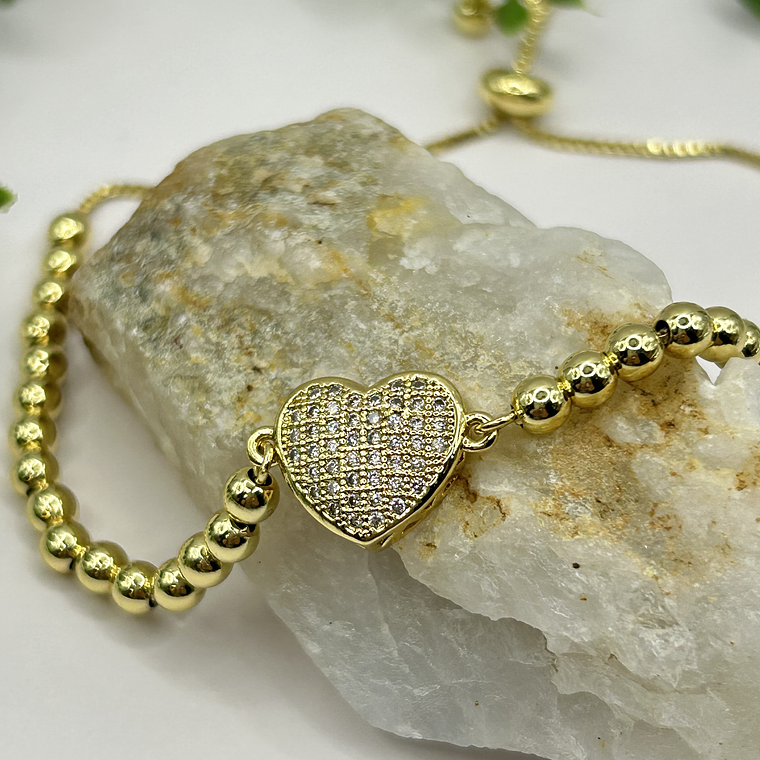 Pulsera corazón brillante  2