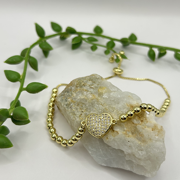 Pulsera corazón brillante  3