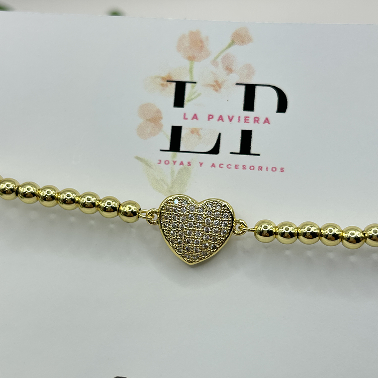 Pulsera corazón brillante  5