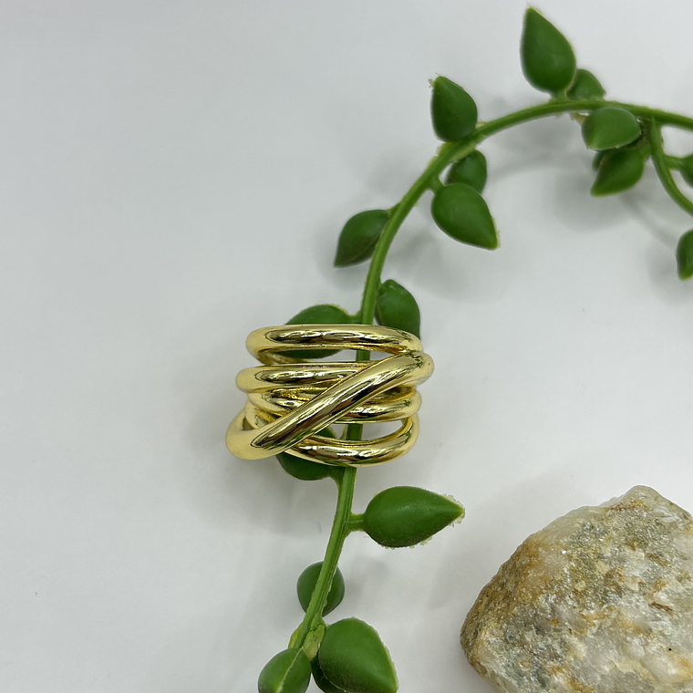 Anillo Entrelazo Dorado 2