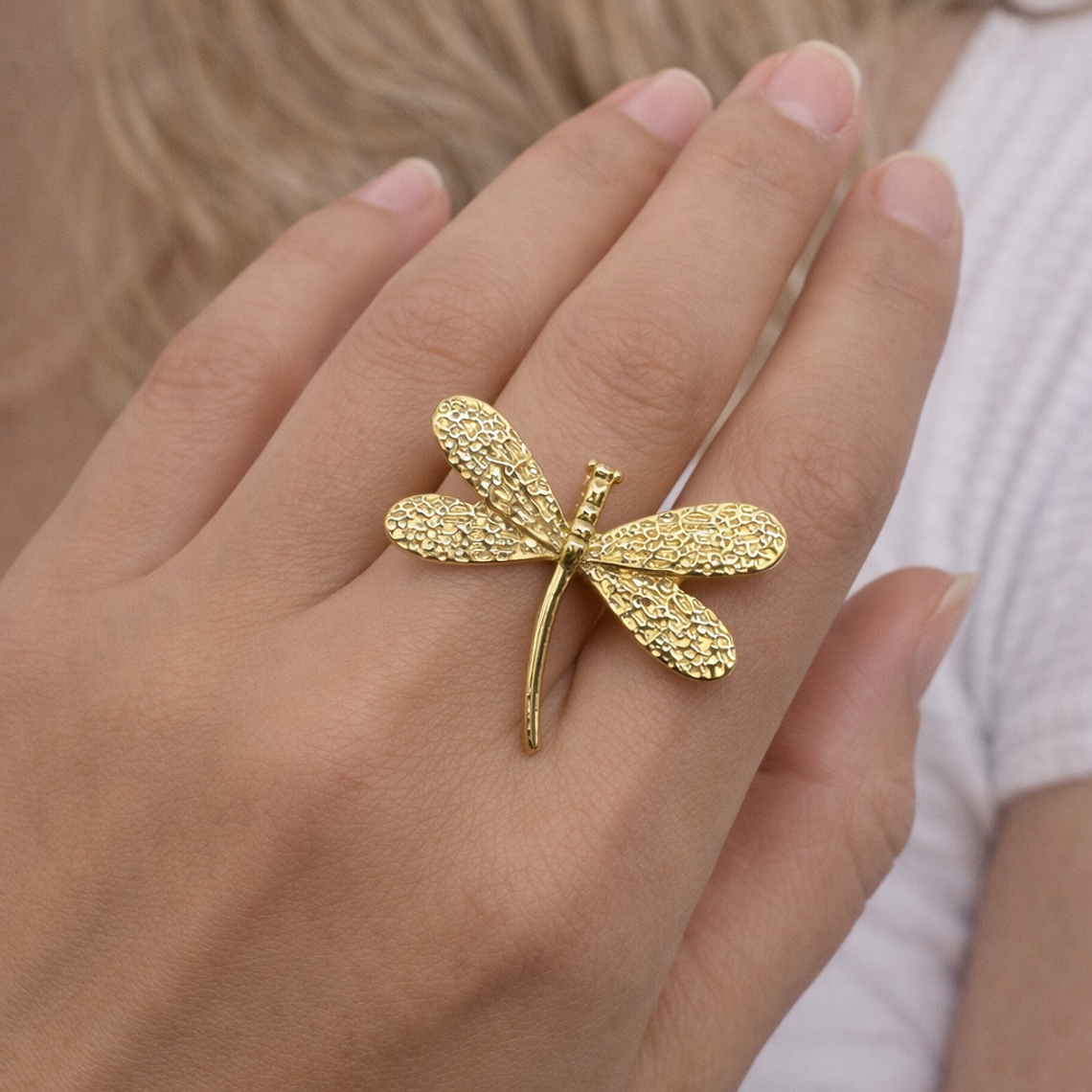 Anillo Libélula Dorada  4