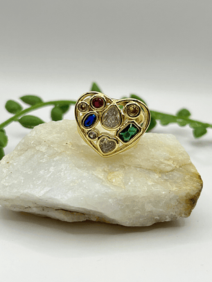 Anillo Corazón Multicolor 