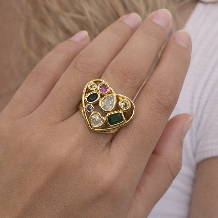 Anillo Corazón Multicolor  4