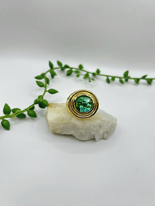 Anillo Esmeralda Dorada 