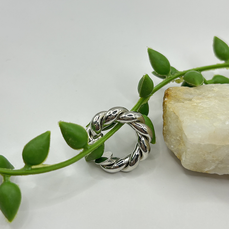 Earcuff Trenza Plateada  3
