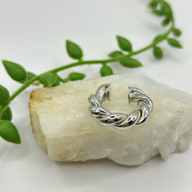 Earcuff Trenza Plateada  2