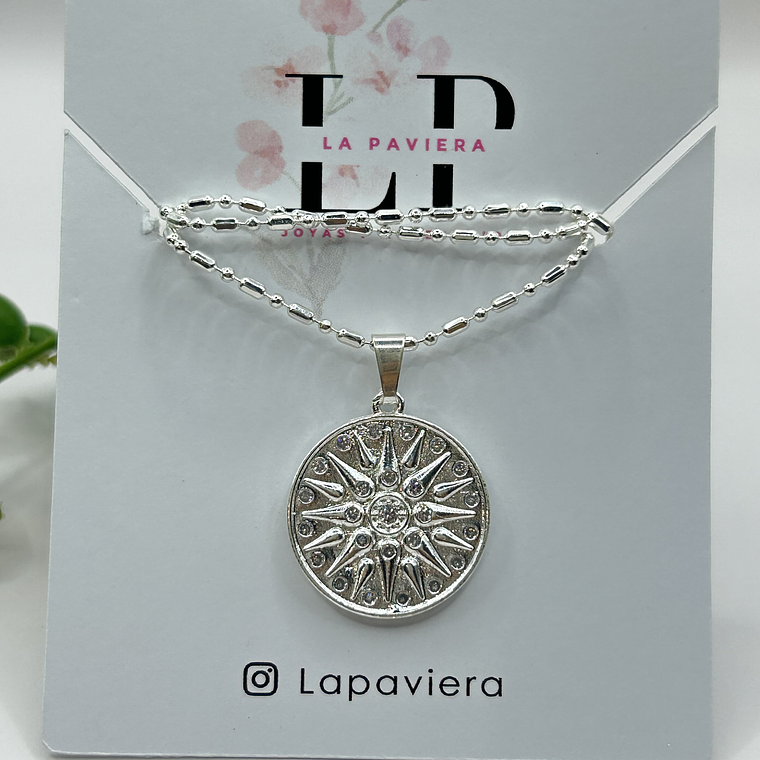 Collar Sol Eterno Plateado 3