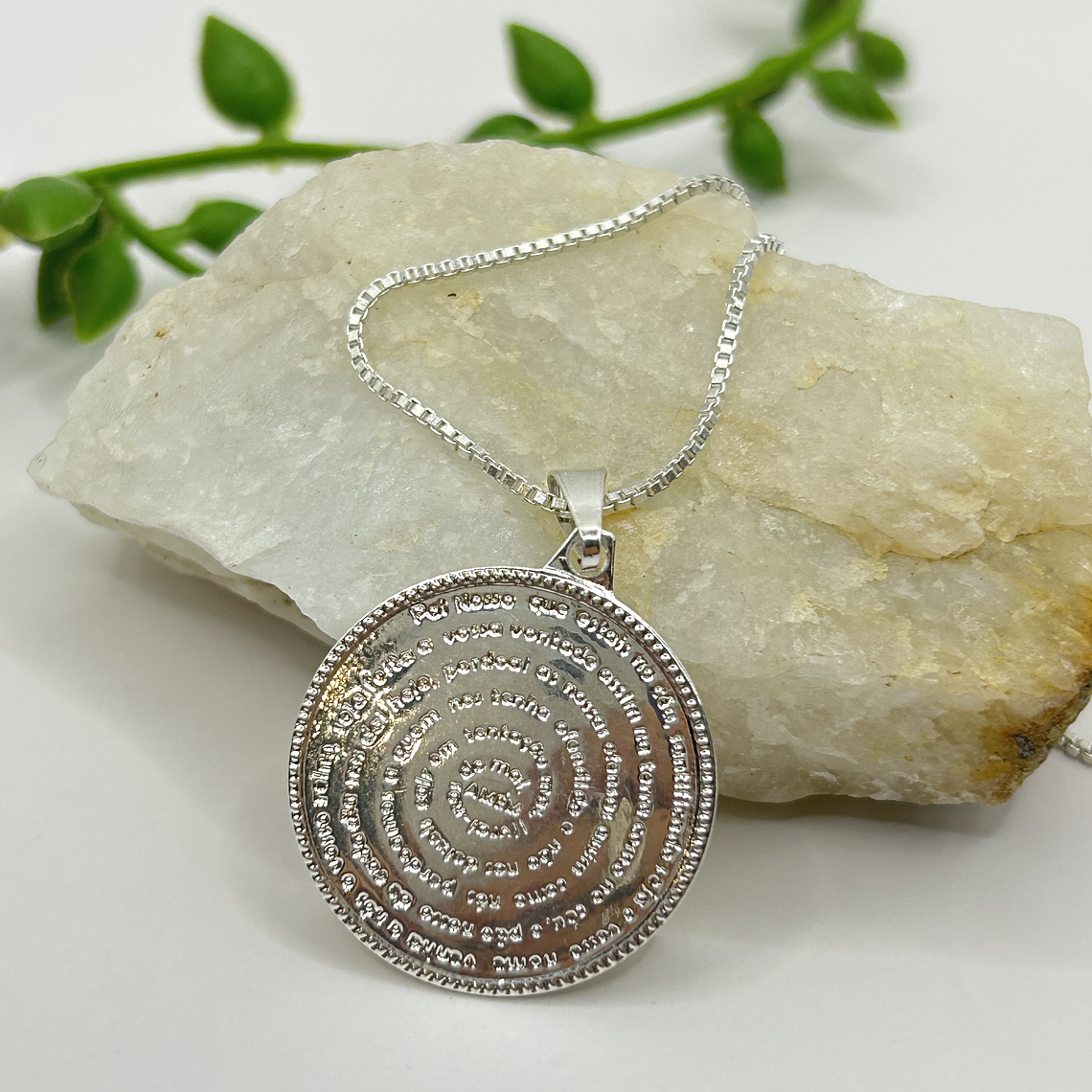 Collar Padre Nuestro Plateado  2