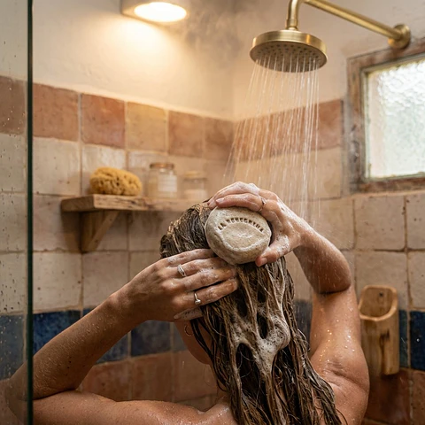 Shampoo Sólido de Rosas y Avena