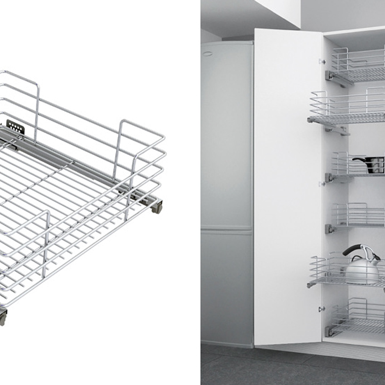 Cesta de verduras 400mm a 600mm cierre suave 1