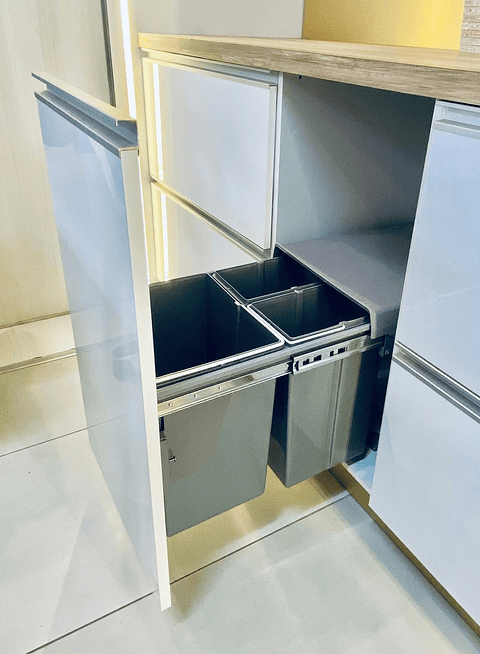 Basurero extraible 2x20Lt para Frente de Madera