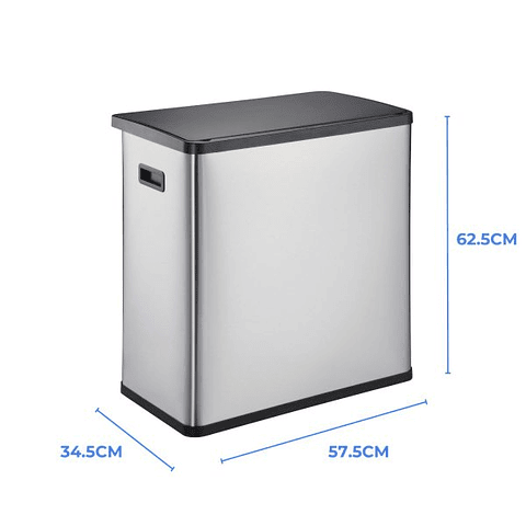 Basurero 60L Inteligente Con Sensor Acero Inoxidable