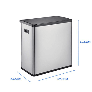 Basurero 60L Inteligente Con Sensor Acero Inoxidable